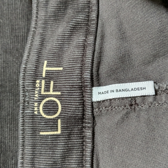 Ann Taylor Loft Curvy Sexy Boot Women's Size 0 Gray Corduroy Pants - Picture 6 of 8